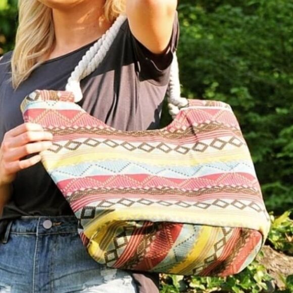 Boho Multi Colored Shoulder Bag - Picture 3 of 10
